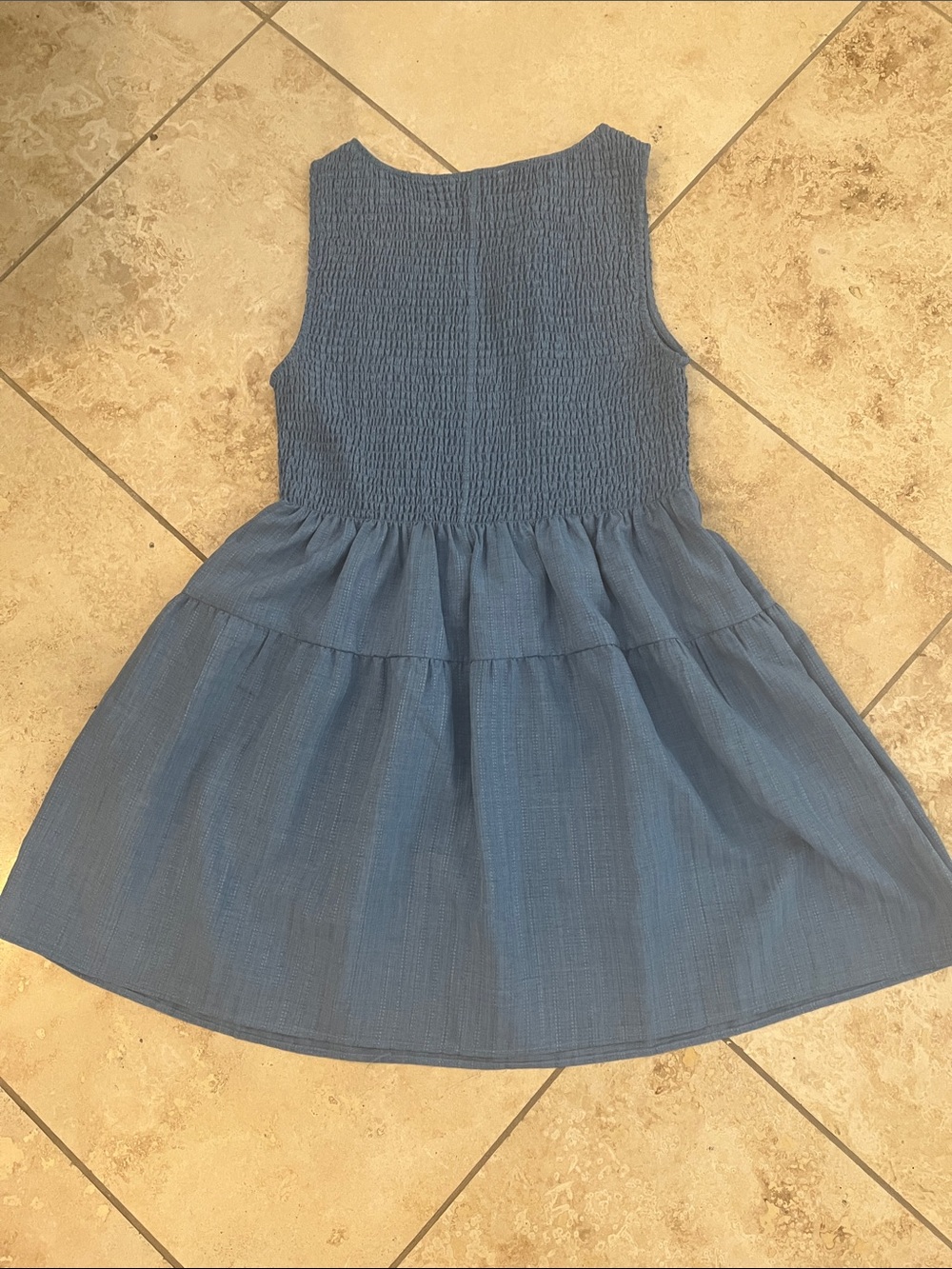 NWOT Rachel Zoe Cosima Blue Smocked Bodice Tiered Sundress L - Picture 3 of 8